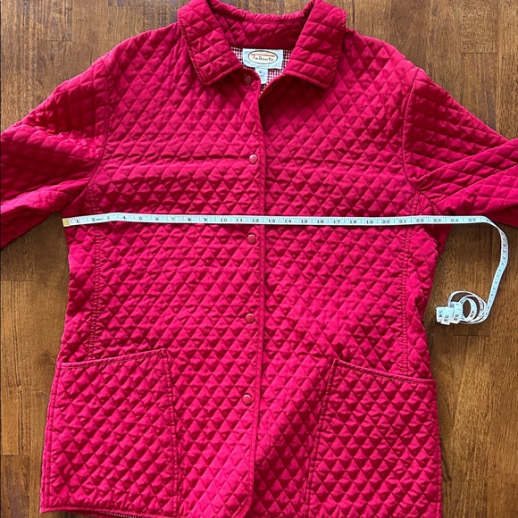 Talbots vintage lightweight button snap, quilted red jacket, barn style size XL - Picture 4 of 10